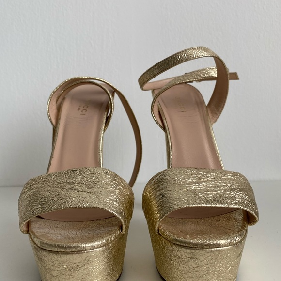 Gucci Leila Metallic Leather Platform Sandals - Picture 7 of 9